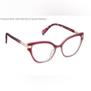 Peepers “Marquee” red/spice quartz blue light filtering +0 magnification-NWT